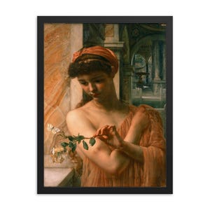 Framed Pre-Raphaelite Print: In the Temple of Love by Edward John Poynter