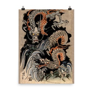 Utagawa Kuniyoshi Dragon Poster Print - Exquisite Japanese Ukiyo-e Yokai Art - Mythological Wall Decor