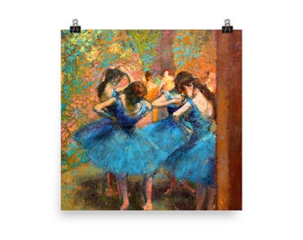Dancers in Blue by Edgar Degas - Poster Print