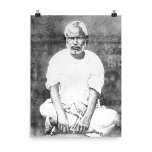 Adbhutananda Poster Print – Spiritual Wall Art, Mystical Decor, Enlightenment Guru Portrait, Sacred Indian Inspiration