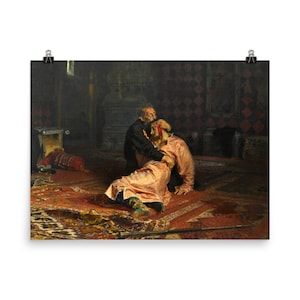 Ivan the Terrible and His Son Ivan by Ilya Repin Poster Print