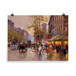 La Porte Saint-Denis Paris by Edouard Leon Cortes Poster Print