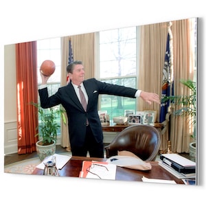 Ronald Reagan Metal Print: Oval Office Art, Presidential Gift