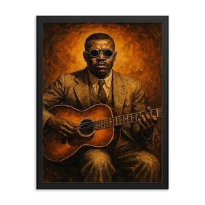 Blind Willie Johnson Framed Print: Vintage Blues Musician Portrait