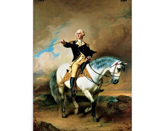 George Washington Taking the Salute at Trenton by John Faed (Blueskin) Poster Print