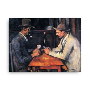 Cezanne The Card Players Canvas Print: Vintage French Impressionist Art