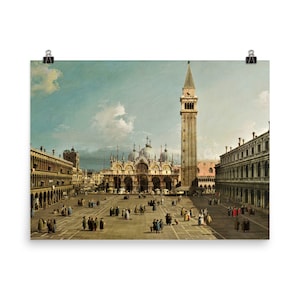 Piazza San Marco with the Basilica by Canaletto Poster Print