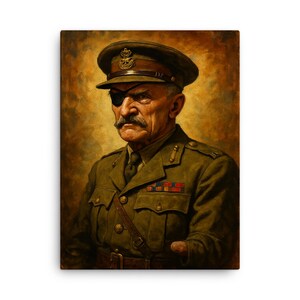 Impressão em tela de Adrian Carton de Wiart – arte de parede de retrato de herói de guerra lendário, decoração exclusiva de história militar