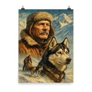 Leonhard Seppala Poster: Vintage Alaskan Sled Dog Champion Art
