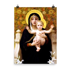 The Madonna Of The Lilies By William Adolphe Bouguereau Poster Print