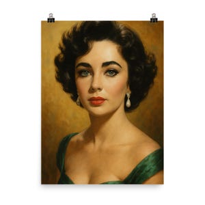 Elizabeth Taylor Glamour Poster: Vintage Hollywood Wall Art
