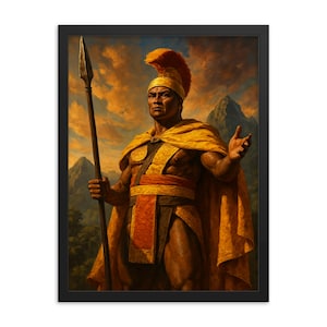 Kamehameha I Framed Print: Hawaiian Royalty Portrait, Island Heritage Decor