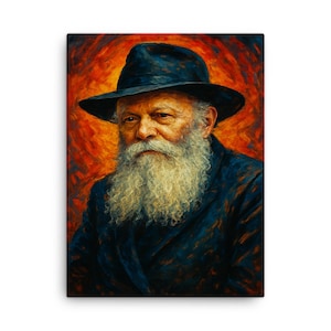 Menachem Mendel Schneerson Canvas Print: Inspiring Judaica Wall Art