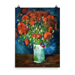 Jarrón con amapolas por Vincent Van Gogh Impresión de póster