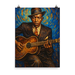 Robert Johnson Blues Legend Poster: Vintage Music Wall Art
