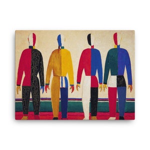 Canvas Sportsmen van Kazimir Malevich - Canvas muurkunst