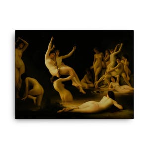 Les Nymphes Canvas Print Luis Ricardo Falero 1878 – Romantic Mythical Wall Art, Vintage Nymphs Décor