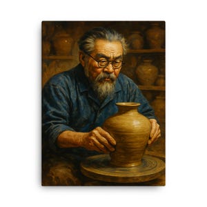 Shoji Hamada Canvas Print: Japanese Pottery Wall Art