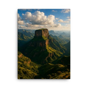 Simien Mountains Ethiopia Canvas Print – Vibrant African Landscape Wall Art, Scenic Nature Home Decor