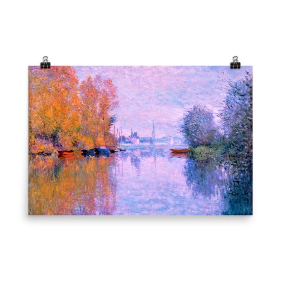 クロード・モネ作「セーヌ川の秋、アルジャントゥイユ」ポスター