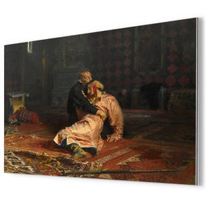 Ilya Repin Metal Print: Ivan the Terrible and His Son Ivan Dramatic Russian Masterpiece Wall Art