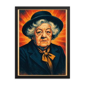 Margaret Rutherford Framed Print – Vintage British Cinema Wall Art, Classic Actress Portrait, Unique Movie Decor, Ready to Hang Gift