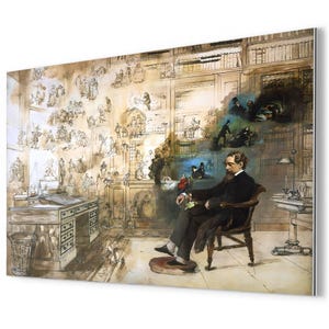 Impressão em metal dos sonhos de Charles Dickens - Ilustração vitoriana de Robert William Buss, arte de parede, presente literário