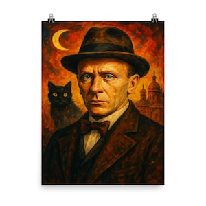 Mikhail Bulgakov Poster Print - Vintage Russian Literature Wall Art Decor | Unique Book Lover Gift