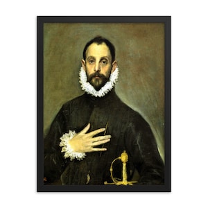 The Nobleman with his Hand on his Chest by El Greco Framed Print
