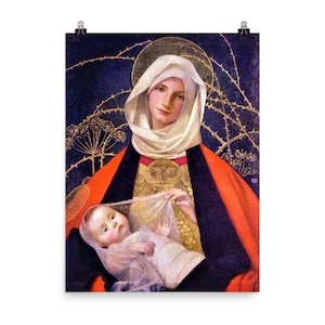 Madonna y el niño Por Marianne Stokes Impresión de póster