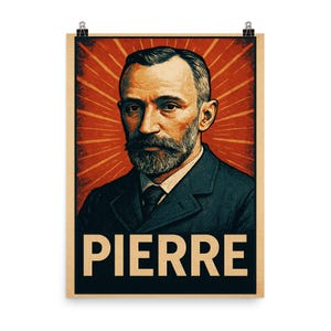 Pierre Curie Inspirational Scientist Poster Print | Vintage Wall Art for Science Enthusiasts | Unique Academic Décor