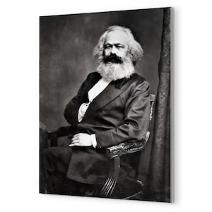 Karl Marx Metal Print: Propaganda Style Revolutionary Portrait Political Icon Wall Art