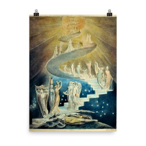 Jacobs Dream Ladder by William Blake Poster Print