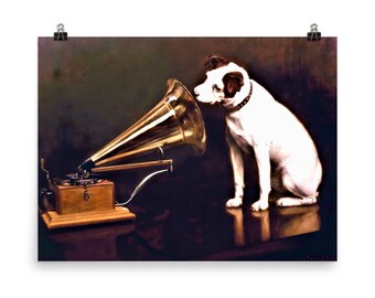 Vintage Victor His MASTER'S VOICE Framed Mirror Advertising Vintage Victor His MASTER'S VOICE Framed Mirror Advertising