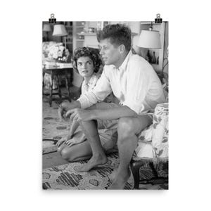 Vintage JFK & Jackie Kennedy Poster: Iconic Couple Photography