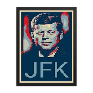 John F Kennedy Framed Print: Bold JFK Pop Art Presidential Wall Art