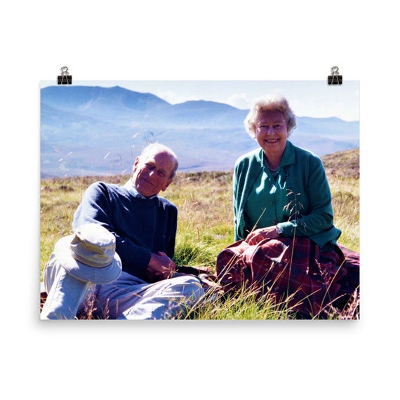 The Queen and Prince Philip at Balmoral Poster Print Etsy