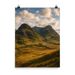 Stunning Glen Coe Three Sisters Scotland Poster Print | Unique Scenic Wall Art Decor for Home & Office