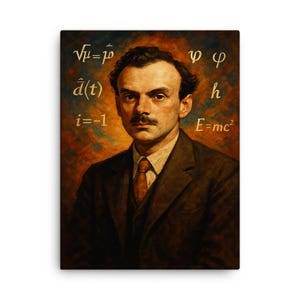 Paul Dirac Canvas Print – Modern Physics Wall Art, Unique Physicist Portrait, Science Decor Gift for Office or Study