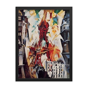 Stampa incorniciata della Torre Rossa di Robert Delaunay: arte murale modernista di Parigi