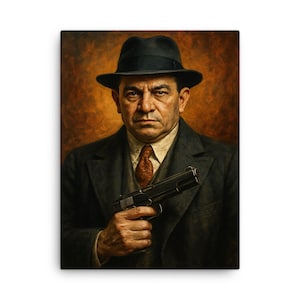 Johnny Torrio Canvas Print: Vintage Chicago Mafia Art
