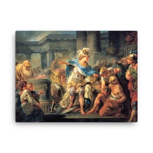 Alexander der Große durchschneidet den gordischen Knoten von Jean-Simon Berthélemy Leinwanddruck - Leinwand Wandkunst
