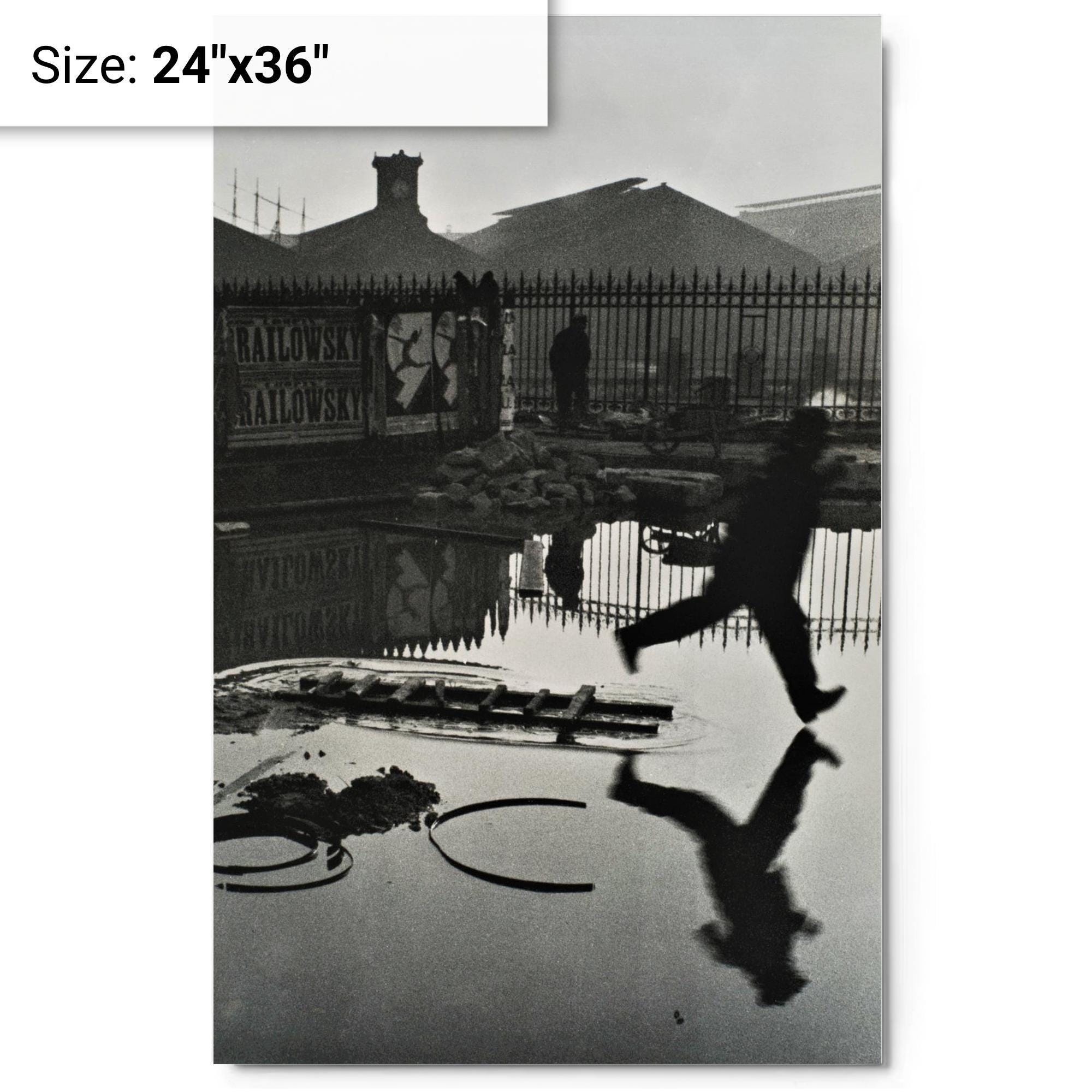 Henri Cartier-bresson Behind the Gare Saint-lazare Metal Print