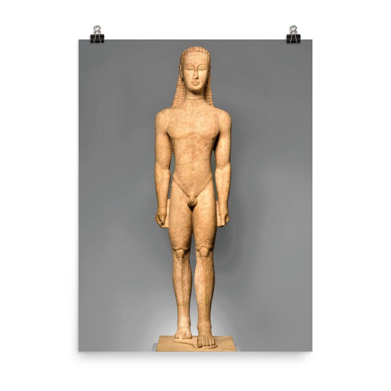 Statue of a Kouros Ancient Greek Statue Poster Print Etsy