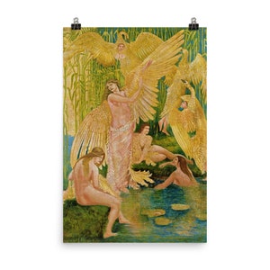 The Swan Maidens by Walter Crane Poster Print