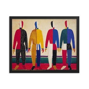 Sportsmen van Kazimir Malevich ingelijste print