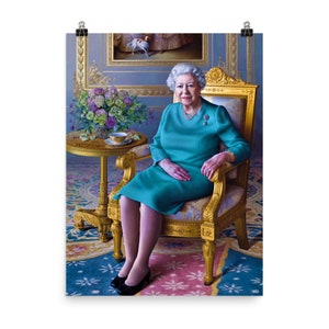 Queen Elizabeth II Portrait Painting Poster Print