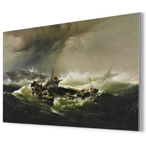 Shipwreck Edward Moran Metal Print Dramatic Victorian Seascape Nautical Wall Art Coastal Home Office