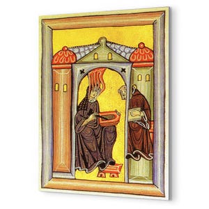 Hildegard of Bingen Metal Print Medieval Visionary Saint Wall Art Devotional Abbey Portrait