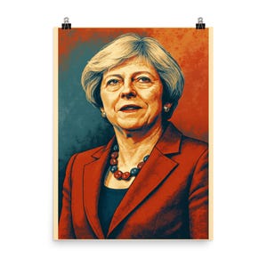 Theresa May Art Poster Print | Unique Political Wall Decor | Modern UK Prime Minister Illustration for Home Office